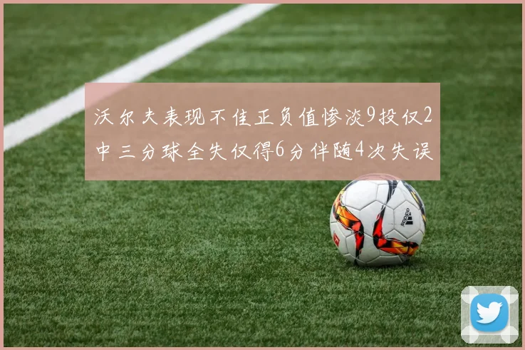沃尔夫表现不佳正负值惨淡9投仅2中三分球全失仅得6分伴随4次失误